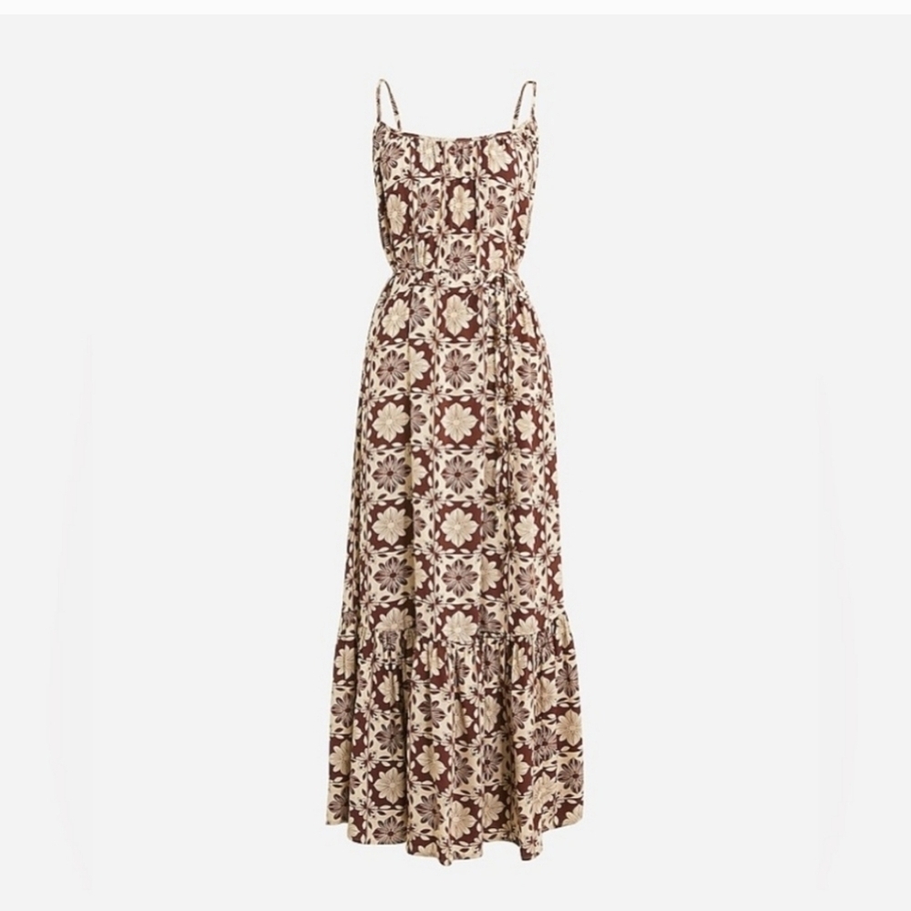 J. Crew Caspia Dress in Floral Crepe de Chine NEW Size M CA666 - Picture 4 of 11